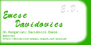 emese davidovics business card